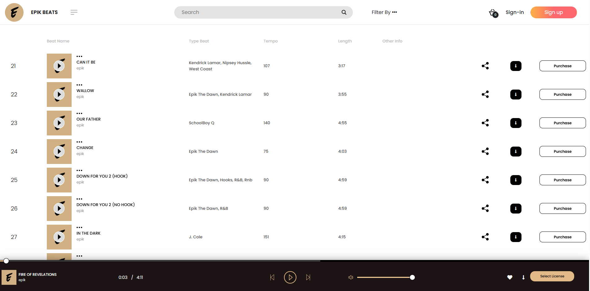 Epik Beats Player